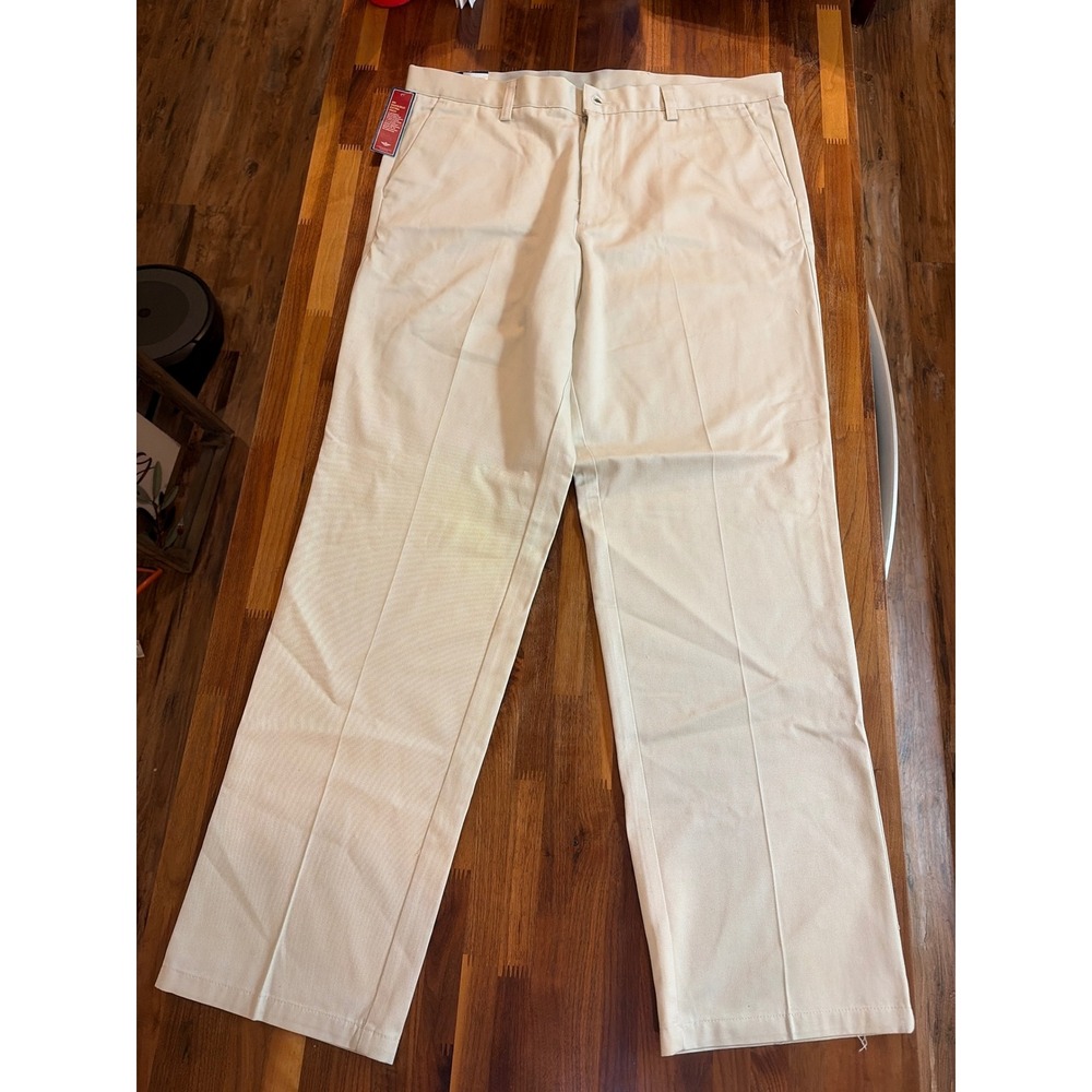 Dockers Mens Original Khaki Flat Front Classic Fit Pants Tan 38x34 NWT